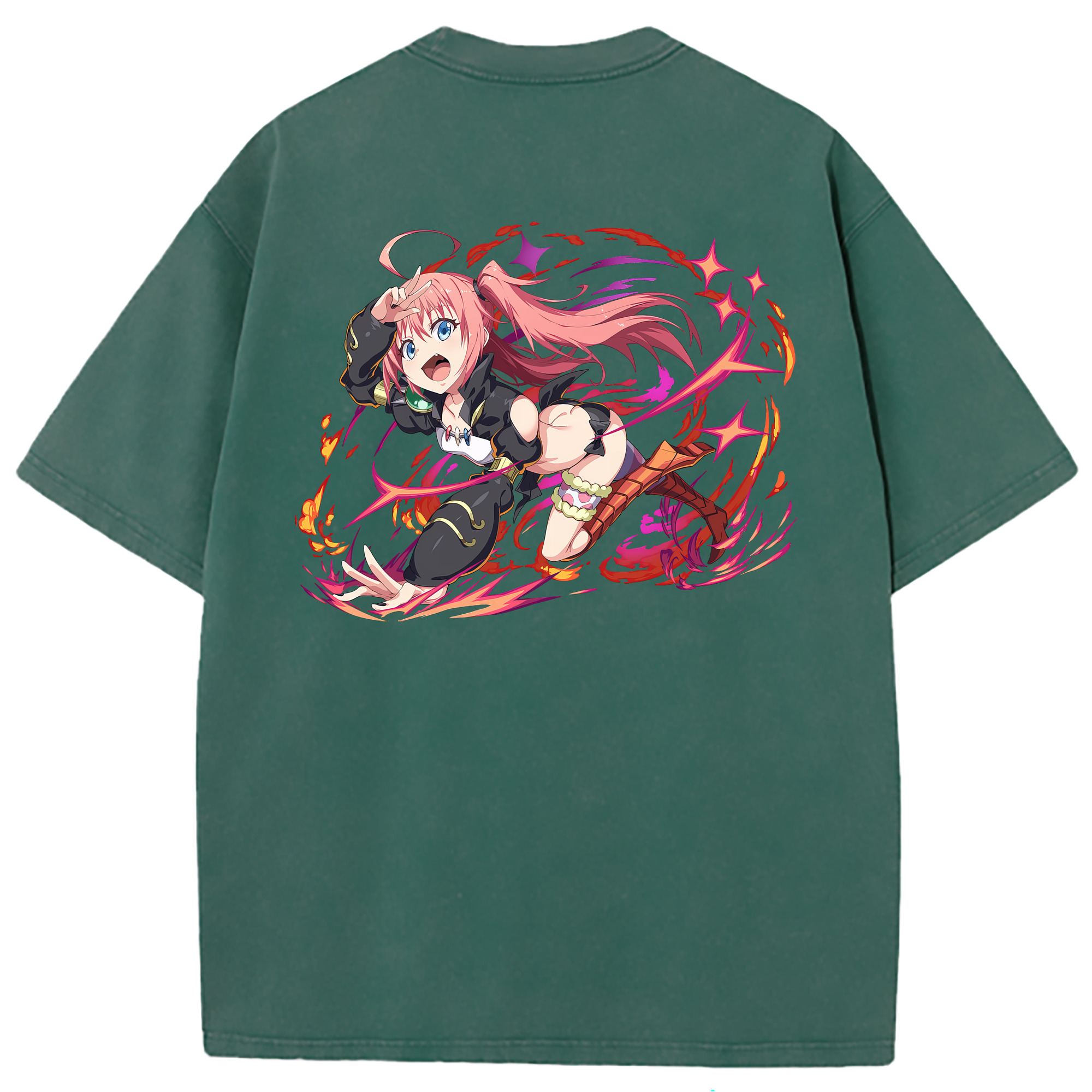（画像用） 転スラ Regarding Reincarnated to Slime 綿100% ヴィンテージ風 半袖Tシャツ（背面プリント）